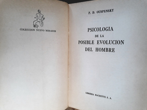 Libro Psicología De La Posible Evolución Del Hombre Por Ousp (Usado)