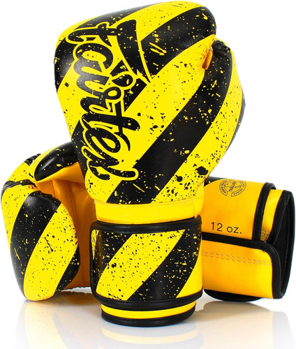 Guantes Para Entrenamiento Fairtex, 16 Oz, Rayado, Amarillos