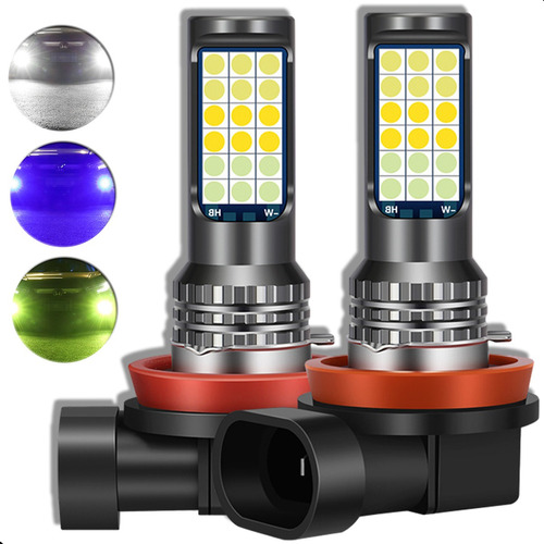 Kit De Faros Antiniebla Led Para Coche H8 H11 3 Colores