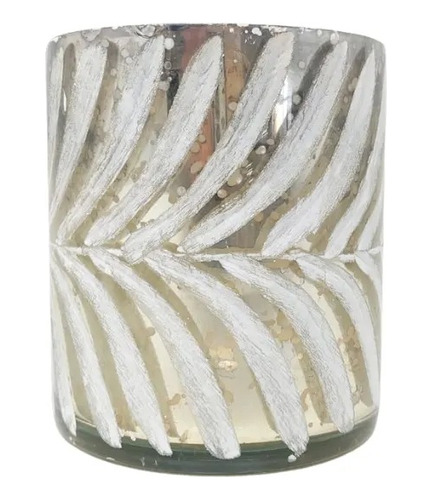 Fanal Vaso Plateado Mercurizado | Tallado | Espigas | 10x9cm