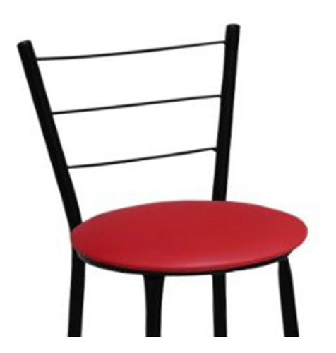 Imagem 4 de 6 de Kit 4 Banquetas Média 60cm Cozinha Balcão Assento Vermelho