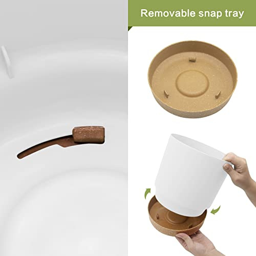 Juego De 2 Macetas De 25 Cm, Con Agujeros Y Platillo Decorat