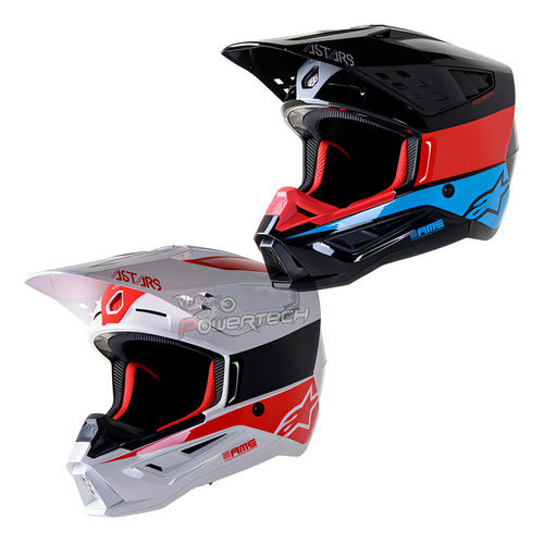 Casco Alpinestars SM5 Bond Powertech Enduro Motocross Blanco Rojo Talla M Adulto