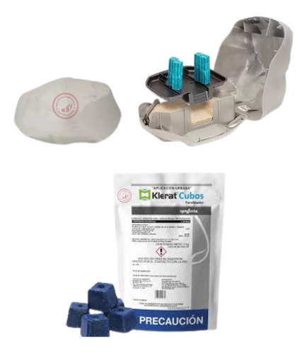 Cebadero Trampa + 1kg Cebo Kit Control De Ratas Klerat Cubo