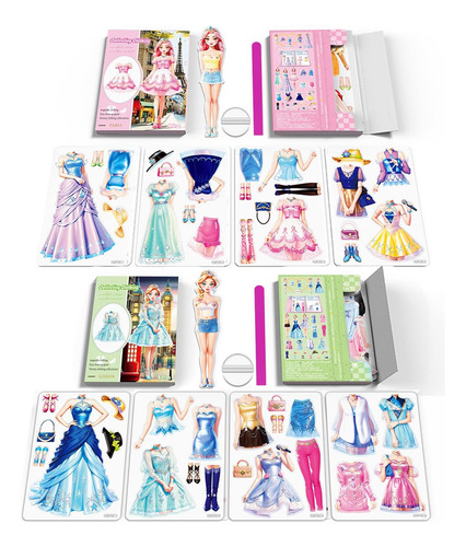 Juego De Papel Para Vestir Princesa Magnética Para Niñas Peq