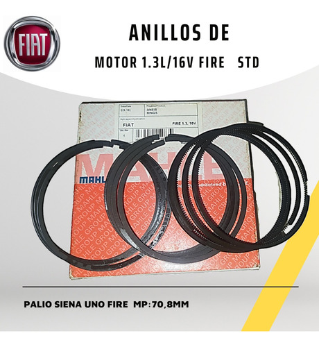 Anillos De Motor Fiat Palio Fire 1,3/16v  Uno Fire (std) 