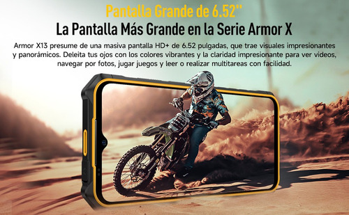Ulefone Celular Ulefone Armor X13 Teléfono Robusto Dual Sim 6gb (+6gb Virtual) Ram 64gb Rom 6.52hd+ 50mp+24mp Cámara De Visión Nocturna 6320mah