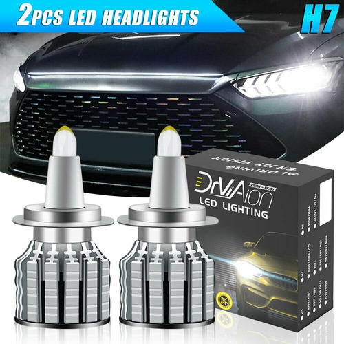 2 Piezas H7 Led Faro Blanco Drl Lámpara Faro De Cuarzo