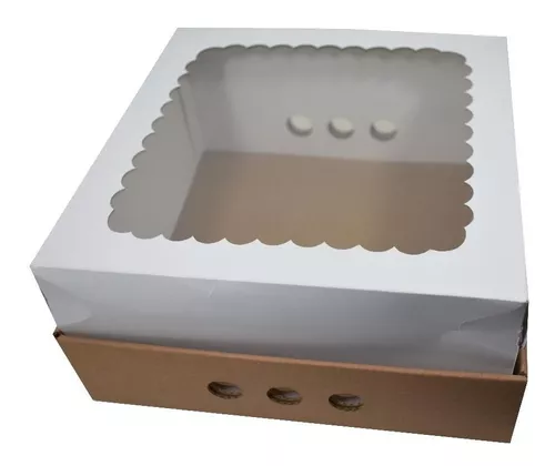 Caja Para Torta/Desayuno Apilable (Con Visor) – 24x24x12 – Sweet Packaging