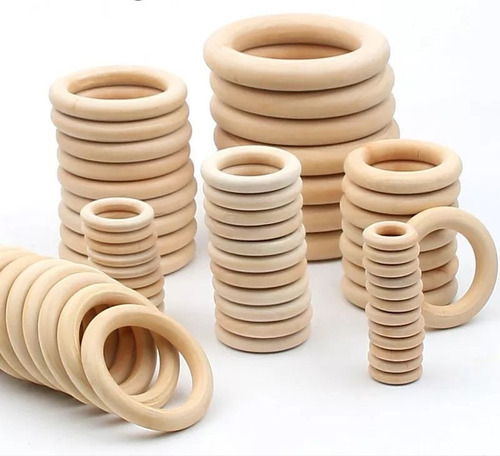 Argollas Madera 8 Cm Pack 5 Unidades