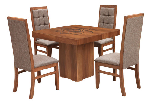 Comedor 4 Sillas Brote Fresno Këssa Muebles