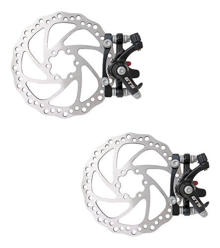 Kit Freio Disco Mecânico Par Cubo K7 Para 8/9/10v Pinça Disc