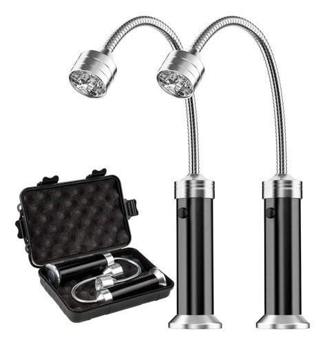 Set 2 Luces Led Magnéticas Parrilla Con Estuche (a Pilas)