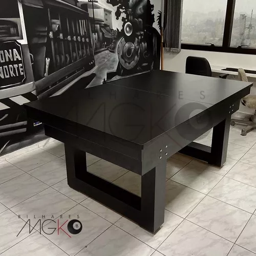 Mesa De Sinuca E Jantar Gaveta Luxo Caçapa 1,70x1,10m Resid.