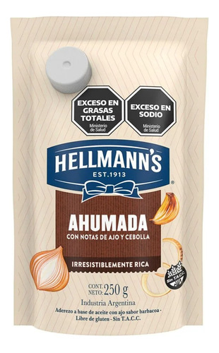 Mayonesa Hellmanns Ahumado Con Ajo Y Cebolla Sin Tacc 250 Gr