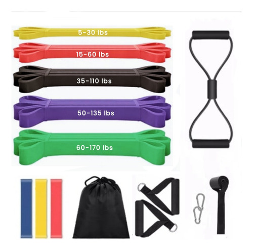 Ligas Resistencia 5 Bandas Elasticas De Ejercicio Yog