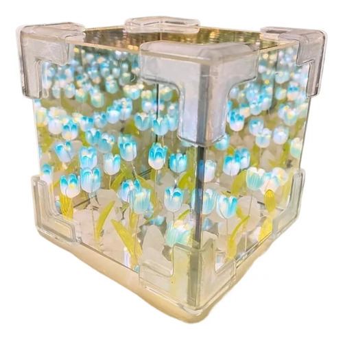 Tulipán Espejo Luz De Noche,diy Tulipán Flor Lámpara Led