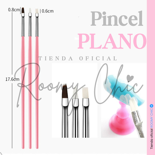 Pinceles Decoración Mano Alzada Uñas Gel Semipermanente 15pz