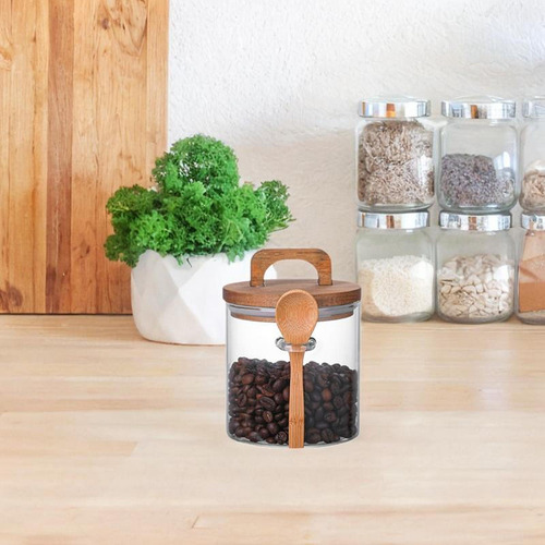 Latas Selladas Con Bote Transparente, Recipiente Y Cuchara