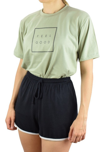 Camiseta Estilo Tumblr Alternativa Feel Good Verde Claro Top