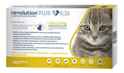 Revolution Plus Pipeta Gato 1,2 A 2,5kg Antipulgas Garrapata