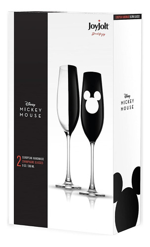 Joyjolt Disney Luxury Mickey Mouse - Juego De 2 Copas De Vin