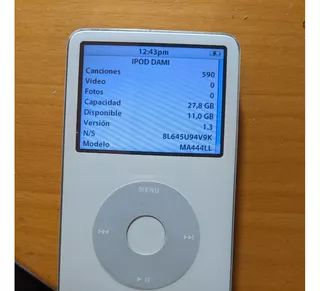 iPod Classic 30gb Con Cargador Original Quilmes.