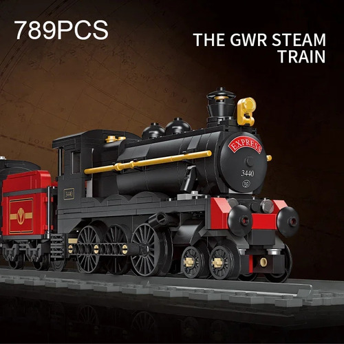 Blocos Montar Trem Express 789 Peças Com Trilho