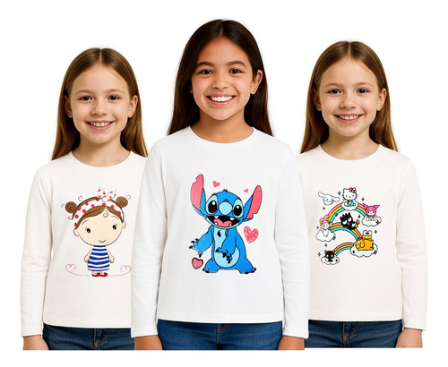 Remera Nena Invierno Manga Larga Premium Mayorista Pack X18