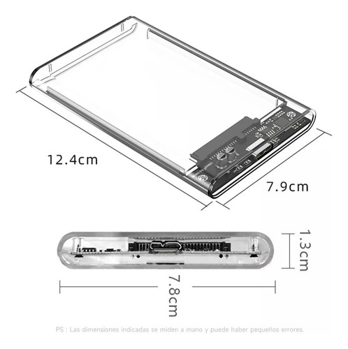 Carcasa Lukito 2.5 Hdd/ssd Blanco Usb 3.0 Con Led