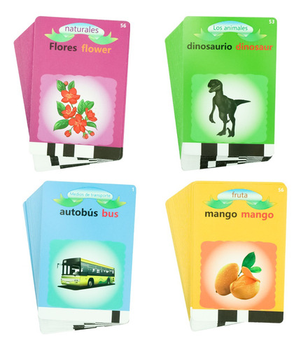 Juguetes Aprendizaje Lector Tarjetas Esp-ing 224 Palabras