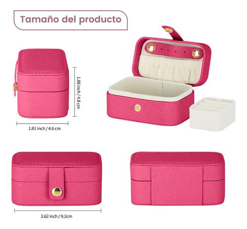 Alajero Organizador De Joyas, Joyero Mini De Viaje Cajas Rosa Chicle