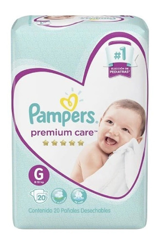 Pampers Premium Care Pañal G 20 Unidades Pack X 2