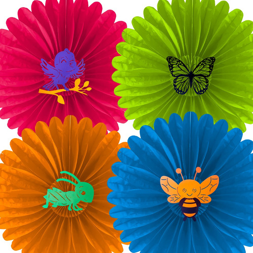 Papel Picado - Kit Flor Primavera 10 Piezas