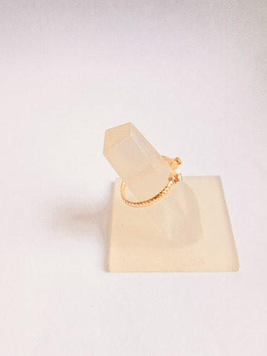 Anillo Tous Abierto De Oro 18k Con Diamantes Light Original Dorado 6 1/2 (Usado)