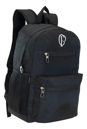 Mochila Esportiva Escolar Corinthians Poderoso Timão Cor Preto Desenho Do Tecido Liso