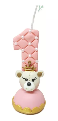 Topo De Bolo Em Biscuit Personalizado. Ursinha Princesa.