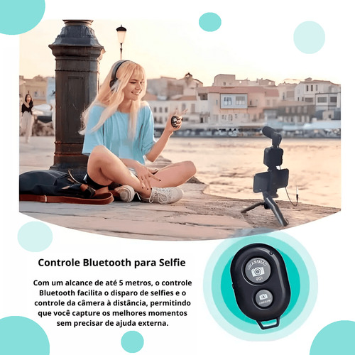 Kit Youtuber Live Vlog Tripé Celular Suporte Led Microfone