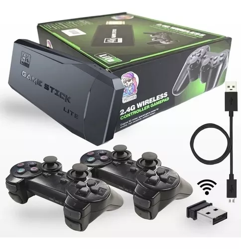 Vídeo Game Stick Box 4k Lite 2 Controles Sem Fio 10 Mil Jogos