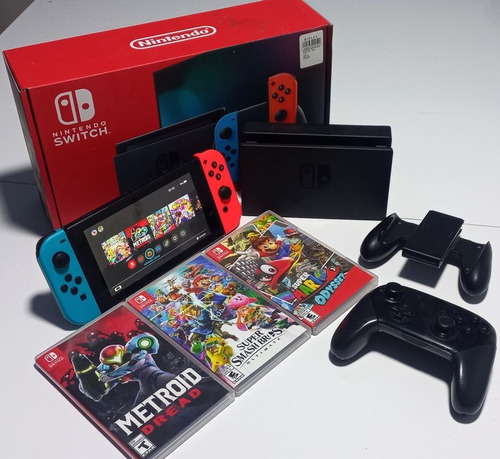 Nintendo Switch + Switch Pro Controller + 3 Juegos