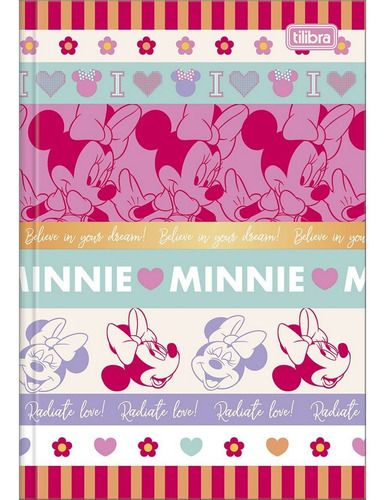 Caderno Brochura Capa Dura 1/4 Minnie Believe 48 Fl Tilibra Cor Colorido