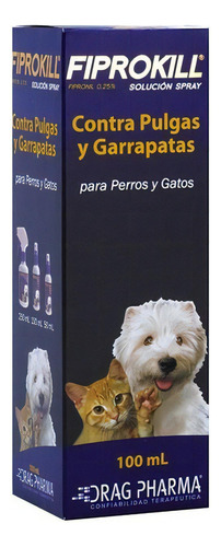 Fiprokill Spray Anti Pulgas/garrapatas 100 Ml Gatos Y Perros