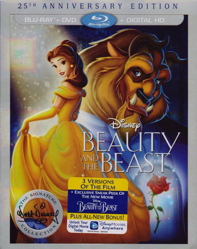 La Bella Y La Bestia 25 Aniversario Importada Blu-ray + Dvd