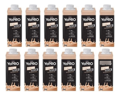Yopro Danone Coco C/ Batata Doce 15g Proteina 250ml Kit C/12