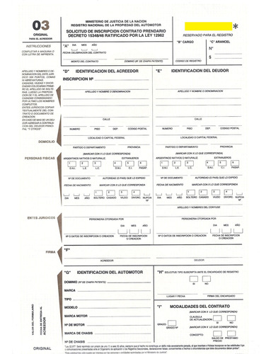 Formulario 03 Auto. Efectivo 20% De Descuento