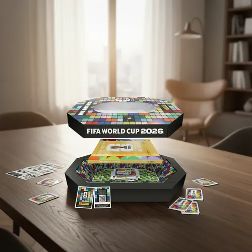 Kit Álbum Box Dourado Estadio Copa Mundo 2026 C/150 Pacotes