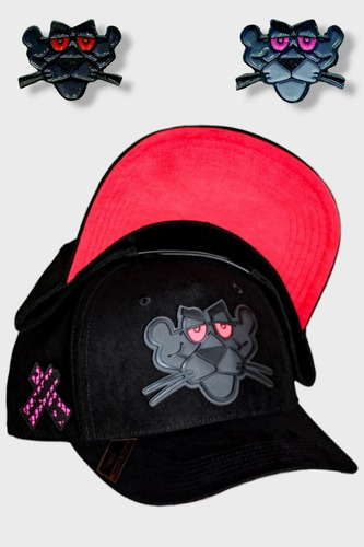 Gorra Vago Style Panther Curva Visera Roja / Pin Gratis! 