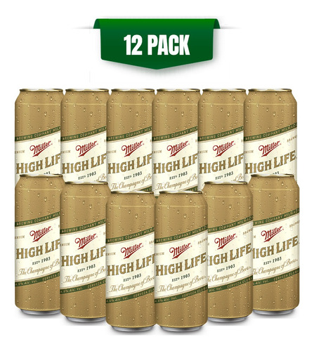 Cerveza Miller High Life 1x12 Lat 24oz