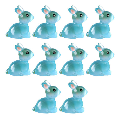 Estatuillas De Conejo De Resina Micro Adornos De Azul