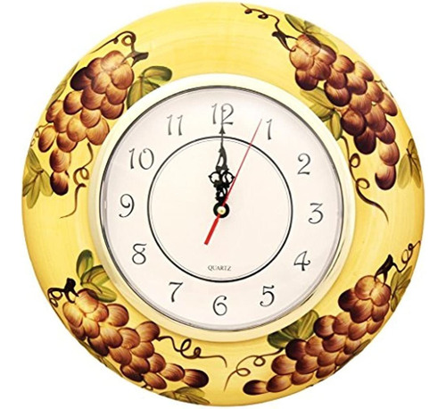 Toscana Cocina Decoración Uva Reloj De Pared